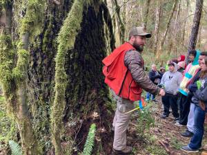 Polson Museum
Pat Mahoney leads a group of area high school students on a tour at Camp Klahanee earlier this year as part of the Grays Harbor Youth Works forestry career tours.