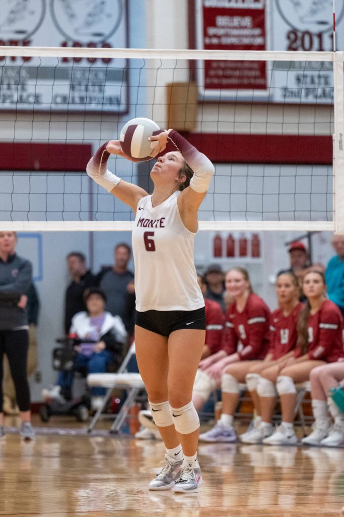 PHOTO BY FOREST WORGUM Montesano setter Makena Blancas had 22 assists in a straight-set victory over Hoquiam on Tuesday at Hoquiam Square Garden.