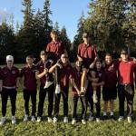 SUBMITTED PHOTO The Montesano Bulldogs (from left) Rufus Krasowski, Ayhdn Sauer, Niall Kohlmeier, Caden Grubb, Aaron Black, Colton Grubb, Cyrus Jensen, London Towle, Jayce Galeana, Jayvin Painter, Thor Barnes and Andrew Bruland defeated Aberdeen 162-171 on Thursday at the Highland Golf Course in Cosmopolis.