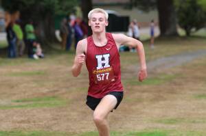 DAILY WORLD FILE PHOTO Hoquiams Ryker Maxfield, seen here in a file photo from Sept. 6, won the boys 5K race at the Rainier Invitational on Wednesday at Rainier Elementary School.