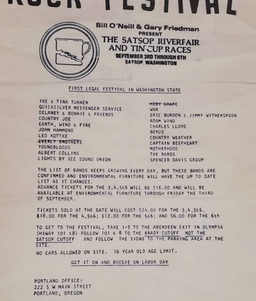 Andrea Watts / The Daily World
The line-up at the 1971 Satsop Rock Festival.