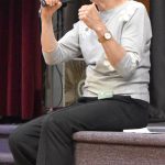 Maryann Welch, founder of 100+ Harbor Women Who Care, makes opening remarks at the October giving event.