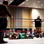 Kyndra Burkland photos / For The Daily World
A wrestler lounges during the Rage Wrestling Associations event at Ocean Shores Saturday.