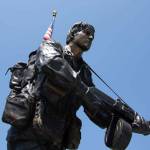 The Major General Eldon A. Bargewell bronze statue.