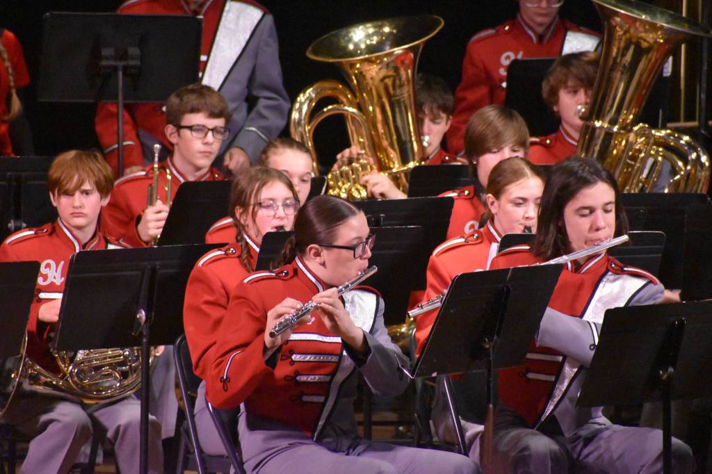 The Hoquiam High School Concert Band performs during the Veterans Day Concert at the 7th Street Theatre.
