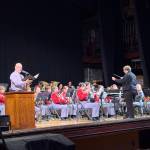 The Hoquiam High School Concert Band, under the direction of Drew Shipman, performs at the Veterans Day Concert at the 7th Street Theatre.