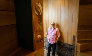 Dan DeLong / InvestigateWest
Derrick Belgarde says many of his clients at the Chief Seattle Club, who are called relatives, are often dealing with the same issues as their parents, like homelessness after interacting with the foster care system.