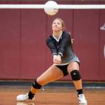 PHOTO BY FOREST WORGUM Raymond-South Bend senior middle blocker Kassie Koski, seen here in a file photo, was named to the 2025 2B Pacific All-League Volleyball Team First Team.