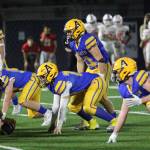 DAILY WORLD FILE PHOTO Aberdeen linebacker Riley Wixson (11), seen here in a file photo, was one of five Bobcats named to the 2025 2A Evergreen Conference All-League Football First Team.