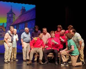 Andrea Watts photos / The Daily World
The officers of the Dragoon Guards Major Murgatroyd, Colonel Calverley, and Lieutenant The Duke of Dunstable (Jerrod Phelps, Toby Patterson, and Todd Stark) are perplexed as to why the women are infatuated with the poets.