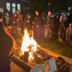 The after parade bonfire at Fleet Park in Montesano.
