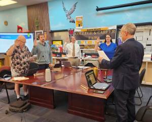 North Beach School District
At the Dec. 17 Board meeting, Superintendent Richard Zimmerman administered the oath of office for four members of the North Beach School District Board of Directors.