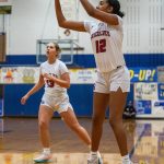 PHOTO BY FOREST WORGUM Hoquiams Bethany Betancourth (12) puts up a shot during a win over Franklin Pierce on Tuesday at the Adna Holiday Tournament at Adna High School.