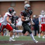 PHOTO BY FOREST WORGUM Montesano senior wide receiver Toren Crites (right), seen here in a file photo from Nov. 12, was named to the 1A All-State Football Team for the second consecutive season.