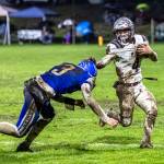 PHOTO BY MIKE ROBERTS Montesano senior running back Zach Timmons (4), seen here in a file photo from Oct. 31, was named to the 1A All-State Football Team for the second consecutive season.