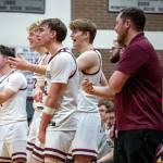 PHOTO BY FOREST WORGUM The Montesano bench celebrates a play during a 74-21 win over Tenino in a 1A Evergreen League game on Tuesday in Montesano.
