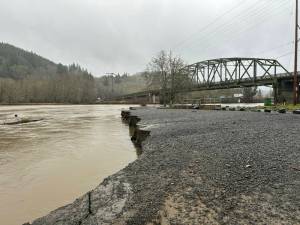 WDFW photos
Large chunks of pavement have broken off at the South Montesano Water Access Area along the Chehalis River.