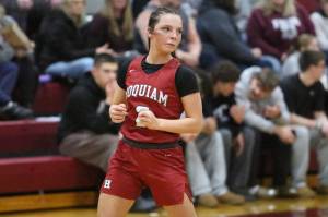 RYAN SPARKS | THE DAILY WORLD Hoquiams Lexi LaBounty scored a game-high 17 points in the Grizzlies 40-28 victory over Montesano on Friday at Montesano High School.