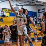 PHOTO BY FOREST WORGUM Aberdeens Isaac Garcia lays the ball up during the Bobcats 62-51 win over W.F. West on Tuesday in Aberdeen.