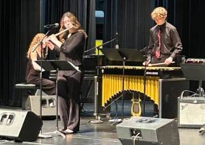 The Daily World photos
McKenzie Cotey performs a flute solo during the Grays Harbor College Jazz Festival on Thursday.