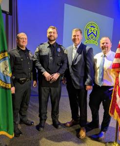 Aberdeen Police Service Officer Charles Rupe (second from left) recently graduated from the Washington State Basic Corrections Officer Academy. (Aberdeen Police Department)