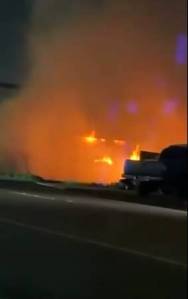 The Aberdeen Fire Department responded to reports of a structure fire at an abandoned commercial building in the 1800 block of Simpson Avenue. (Grays Harbor Scanner video screenshot)