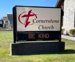 John C. Hughes / The Daily World
The reader board at Cornerstone Church on Sumner Avenue in Aberdeen offers a simple, but powerful message.