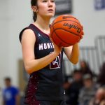 PHOTO BY HAILEY BLANCAS 
Montesanos Makena Blancas had a team-high 17 points and hit a clutch shot in the fourth quarter in a 42-41 win over Elma on Thursday in Elma.
