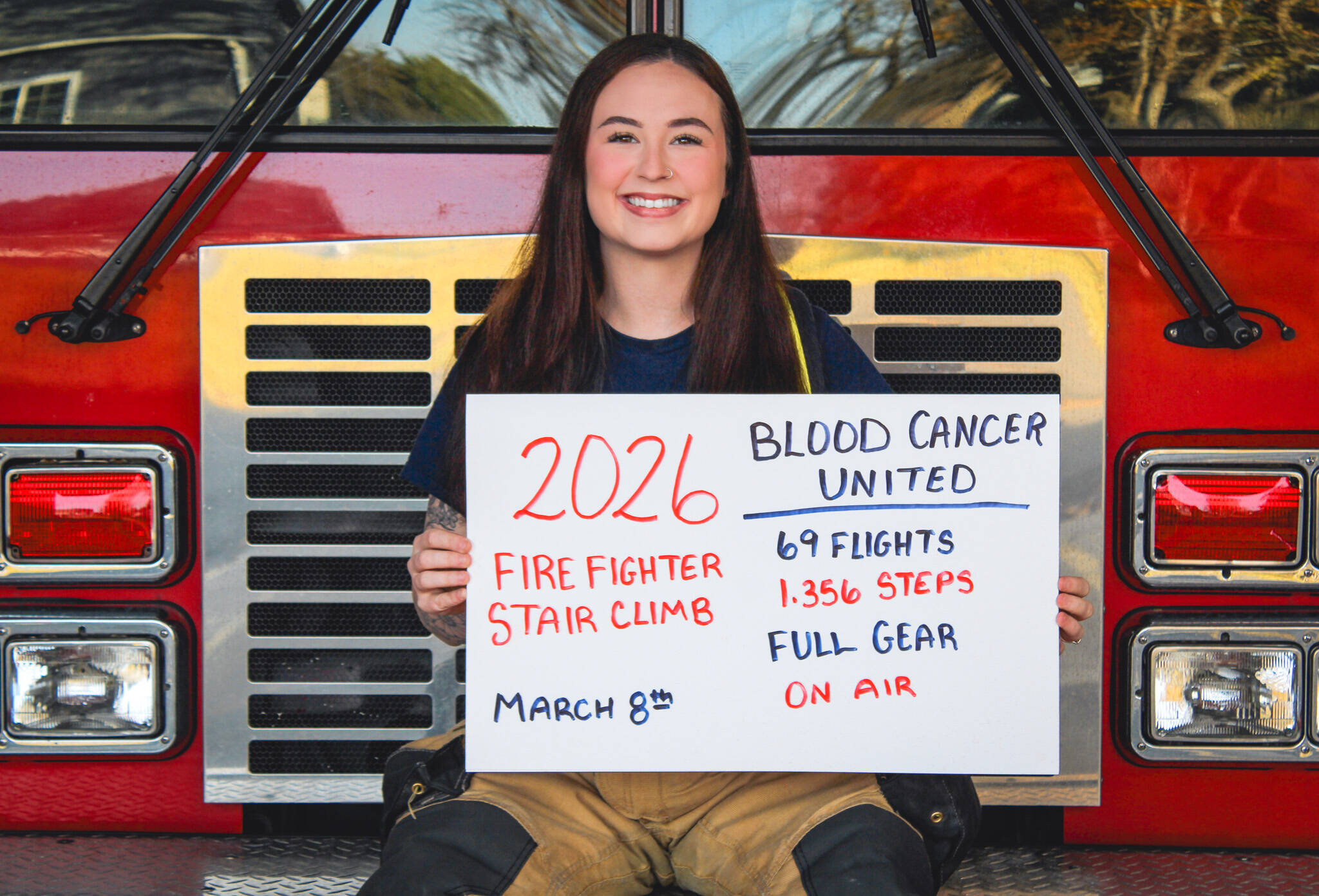 South Beach Regional Fire Authority
Firefighter Destiny Bramstedt will participate in the Blood Cancer United Firefighter Stair Climb.