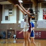PHOTO BY FOREST WORGUM Montesanos Makena Blancas shoots during a 53-26 win over La Center in a 1A District 4 Tournament game on Thursday in Montesano.