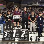 SUBMITTED PHOTO Montesanos Finley Ekerson (1) stands atop the podium after winning the 1A class 120-pound state championship at the Mat Classic XXXVII on Saturday at the Tacoma Dome.