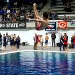 PHOTO BY DENNIS NELSON Aberdeens Zeke Olson completes a dive at the 2A State Boys Swim & Dive Championships on Saturday, Feb. 21 in Federal Way.