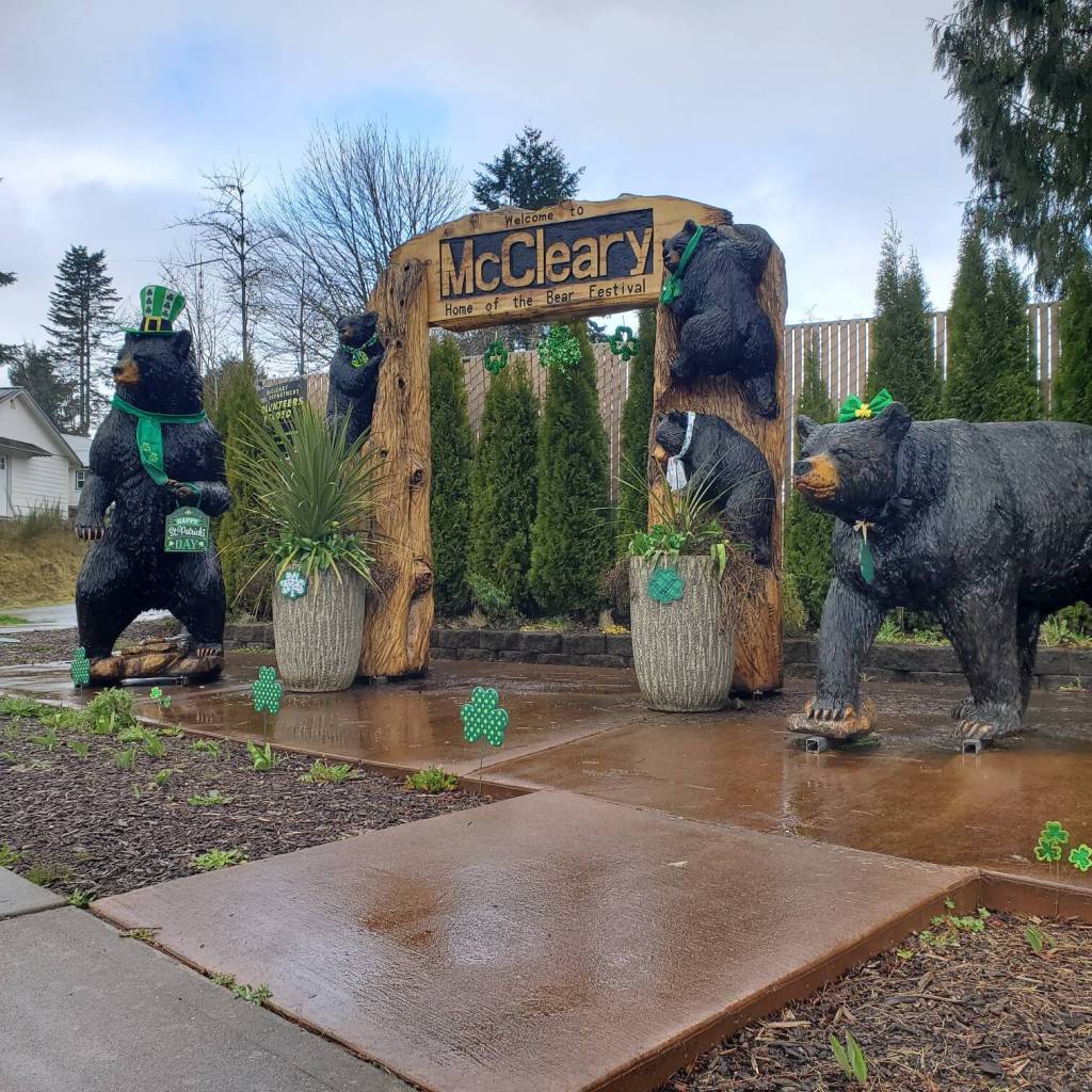 The McCleary bears have donned the green for St. Patricks Day. (Andrea Watts / The Daily World)