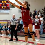 PHOTO BY FOREST WORGUM 
Hoquiams Avery Brodhead shoots a 3-pointer during a 47-37 loss to Cascade Christian in a 1A State Tournament opening-round game on Friday at Mount Tahoma High School in Tacoma.