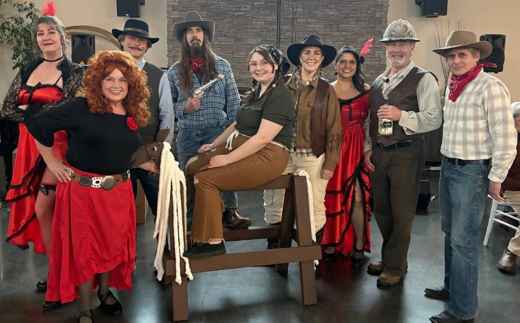 Stage West Community Theatre
On March 6-7, Stage West Community Theatre performed Shootout Saloon at Oyhut Bay. Cast members were Tara Castle, Pamela Nygaard, Skyler Payne, Ron Delagne, Camille Weatherley, Elisa Jungbauer, Carolyn Kelly, Tom Young and Eric Bjella.