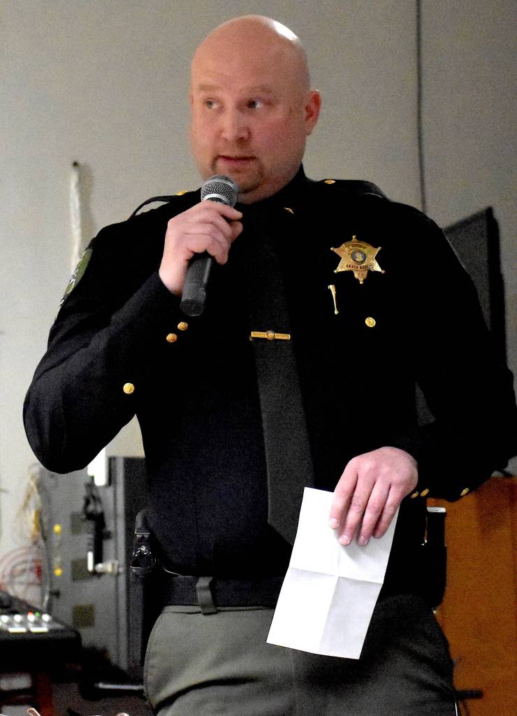Deputy Sheriffs Association of Grays Harbor president Jeremy Holmes presented on behalf of his organization.