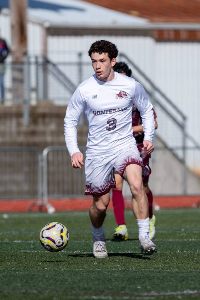 PHOTO BY FOREST WORGUM Montesano midfielder Terek Gunter scored two goals in a 7-3 loss to Wahluke on Saturday at Montesano High School.