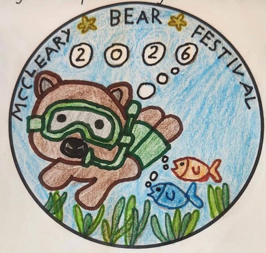 McCleary Bear Festival
Kaverie Briggs drew the winning button design for the 67th McCleary Bear Festival. This years theme is Under the Sea, which was chosen by Queen Zoey.