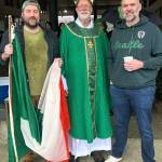 The Daily World
From left: Drew Granneman from Hoquiam Brewing, Bill Gibbons, owner of 8th St. Ale House, and Patrick Durney pose in front of Durney Insurance during the 2026 St. Patricks Day Parade.