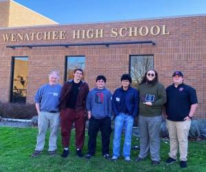 Ocosta Knowledge Bowl team
The Ocosta Knowledge Bowl team placed 6th in the 1B Division at the Washington Knowledge Bowl State competition, and the team consisted of (L-R) Coach Peter Gallo, Michael Priest, Salvador Medrano Aguayo, Angel Medrano Aguayo, Gray Bearden, and Assistant Coach Hunter Hatton.