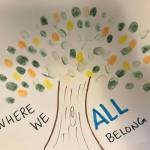 Elma Community Tree was submitted by Amy Paulk, and her concept was for the mural to be a community project. The mural artist would paint the trunk and words, and the leaves would be fingerprints added by residents.