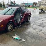 A 66-year-old Aberdeen man driving a white van was arrested for vehicular assault after a two-vehicle crash at the intersection of East Market Street and G Street in Aberdeen on Wednesday. (Aberdeen Police Department)