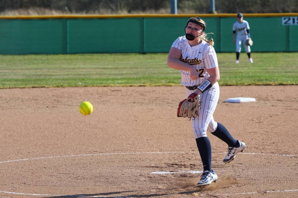 RYAN SPARKS / THE DAILY WORLD Aberdeen pitcher Maysinn Jones allowed four earned runs to earn the victory in an 8-5 win over W.F. West on Monday in Aberdeen.