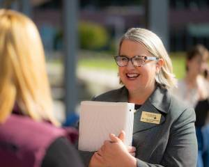 Chris Majors / Grays Harbor College
Dr. Carli Schiffner at the Grand Opening of the tulalW Student Center last fall.