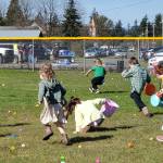 Andrea Watts / The Daily World
For the Oakville Granges 7th Annual Easter Egg Hunt, 10,000 eggs were scattered between the recently upgraded Charlie Harvey field and Josh Gillie fields.