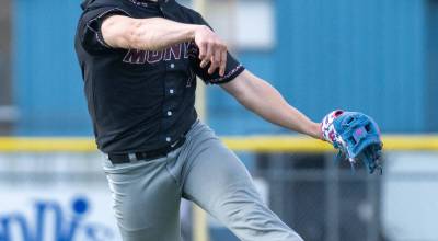 PHOTO BY FOREST WORGUM Montesano pitcher Kolson Hendrickson, seen here in a file photo, allowed one hit in picking up the win in a 10-0 victory over second-ranked Lakeside (Nine Mile Falls) on Wednesday at Lakeside High School.