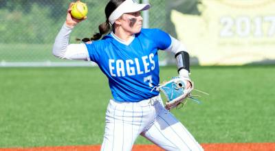 PHOTO BY CHRYSTAL WELD Elmas Aubree Simmons, seen here in a file photo, had two doubles in a 7-6 win over Raymond-South Bend on Thursday in South Bend.