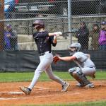 RYAN SPARKS | THE DAILY WORLD Montesanos Caden Grubb had three hits and drove in four runs in a 13-1 win over Kings Way Christian on Saturday in Montesano.