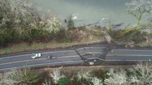 Public Works Board
Aerial view of damage to Middle Satstop Road along the Satsop River in Grays Harbor County.
