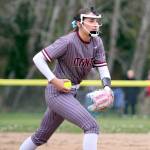 DAILY WORLD FILE PHOTO Montesano pitcher Violet Prince threw a no-hitter in a 13-0 win over College Place on Saturday in Walla Walla.